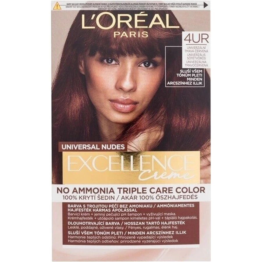 L'Oréal Paris Excellence Nudes Copper 4UR Універсальна темно-червона 1×1 шт, стійка фарба для волосся: ціни та характеристики
