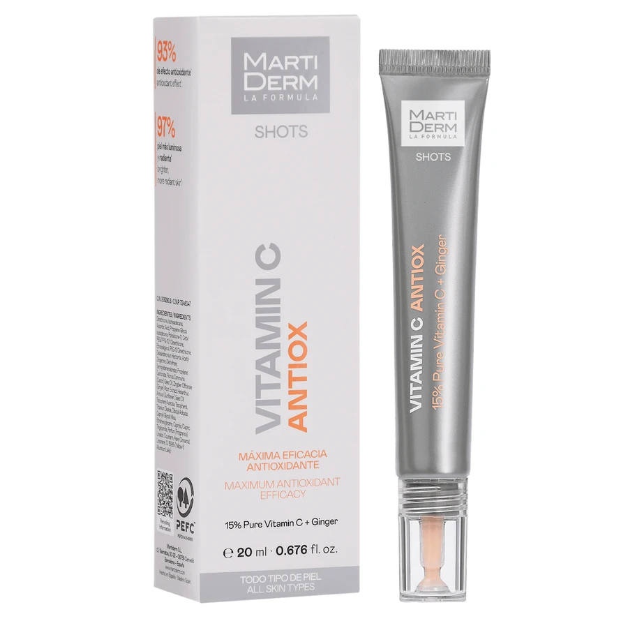 MartiDerm Shots Vitamin C Antiox, концентрована антиоксидантна сироватка для обличчя, 20 мл: ціни та характеристики