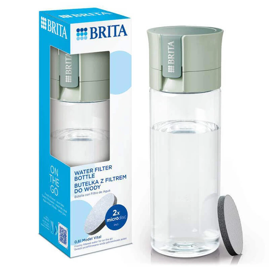 Brita Vital, бутылка с фильтром 0,6 л, зеленая + фильтр MicroDisc, 2 шт.: цены и характеристики