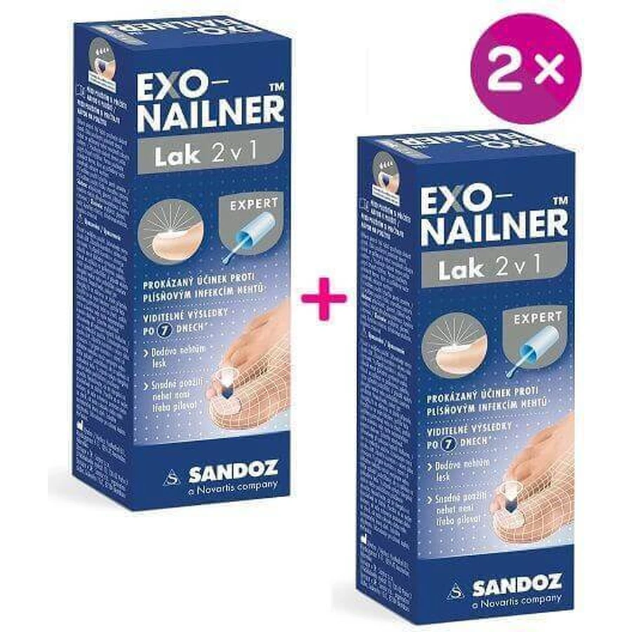 Лак Exo-Nailer 2 в 1 противогрибковый 2 шт. по 5 мл: цены и характеристики