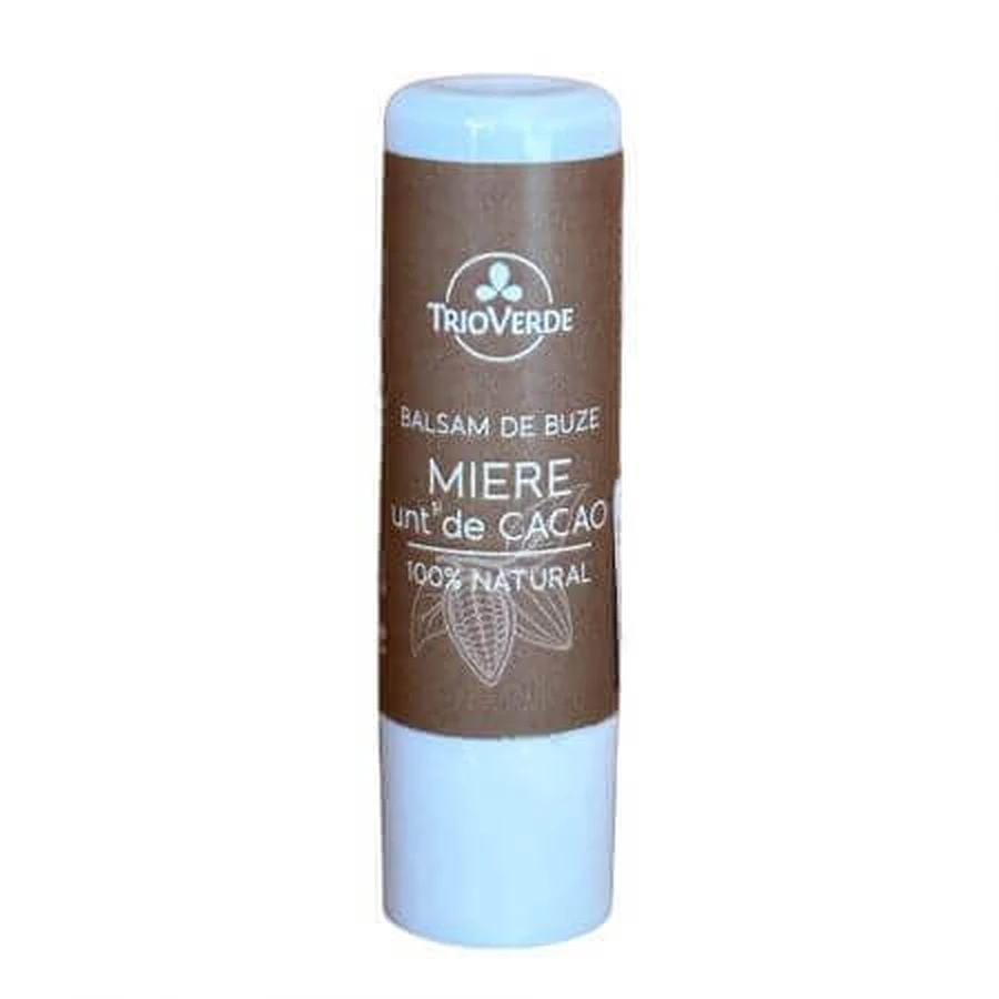 Бальзам для губ з какао та медом 100% натуральний, 5 г, Trio Verde: ціни та характеристики
