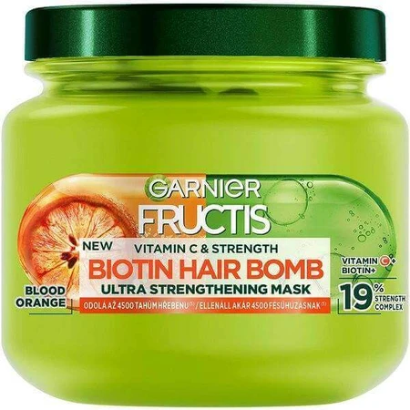 Garnier Fructis Vitamin & Strength Ультразміцнююча біотинова маска-бомба для ослабленого волосся 1×320 мл, маска для волосся: ціни та характеристики