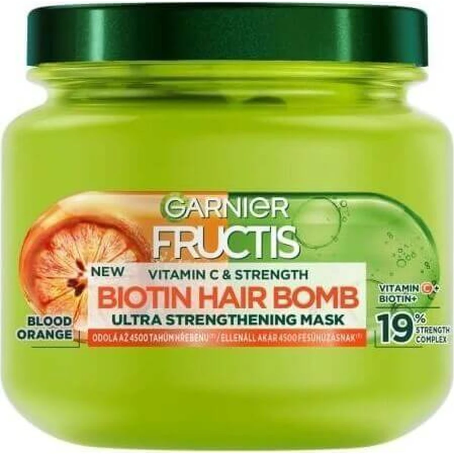 Garnier Fructis Vitamin & Strength Ультразміцнююча біотинова маска-бомба для ослабленого волосся 1×320 мл, маска для волосся: ціни та характеристики