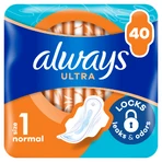 Always Ultra, гигиенические салфетки с крылышками, размер 1, Normal, 40 шт.: цены и характеристики