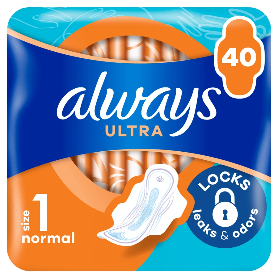 Always Ultra, гигиенические салфетки с крылышками, размер 1, Normal, 40 шт.: цены и характеристики