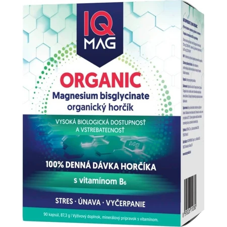 IQ Mag ORGANIC Mg+B6 1×90 шт, пищевая добавка: цены и характеристики