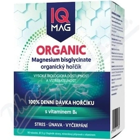IQ Mag ORGANIC Mg+B6 1×90 шт, пищевая добавка: цены и характеристики