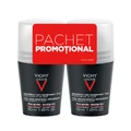 Vichy Homme Антиперспірант-золотистий дезодорант роликовий екстремальний контроль на 72 години, 50 мл + 50 мл, Vichy Homme