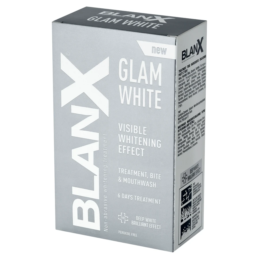 BlanX Glam White, 6-дневная система отбеливания зубов, паста, 40 мл + ополаскиватель для полости рта, 6 саше: цены и характеристики