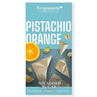 Органический белый шоколад с фисташками и апельсином, 60 г, Benjamisimo