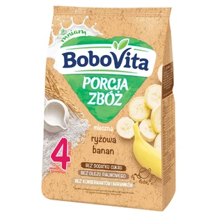 BoboVita Porcja Zboó Рисова каша, банан, молоко, без цукру, після 4 місяців, 210 г