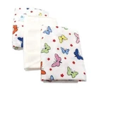 Дитяча пелюшка з малюнком метелика, 75x75 см, 3 штуки, Baltic Bebe
