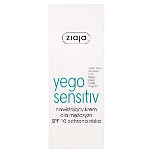 Ziaja Yego Sensitiv Зволожуючий крем SPF 10 для чоловіків, 50 мл