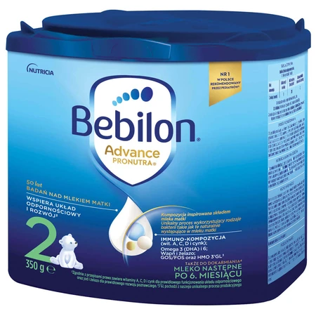 Bebilon Advance Pronutra 2, дополнительное молоко, старше 6 месяцев, 350 г УПАКОВКА С ДЕФЕКТОМ: цены и характеристики