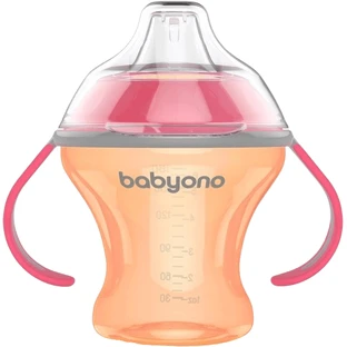 BabyOno Чашка від прорізування зубів з м'яким нагубником NATURAL NURSING 180 мл