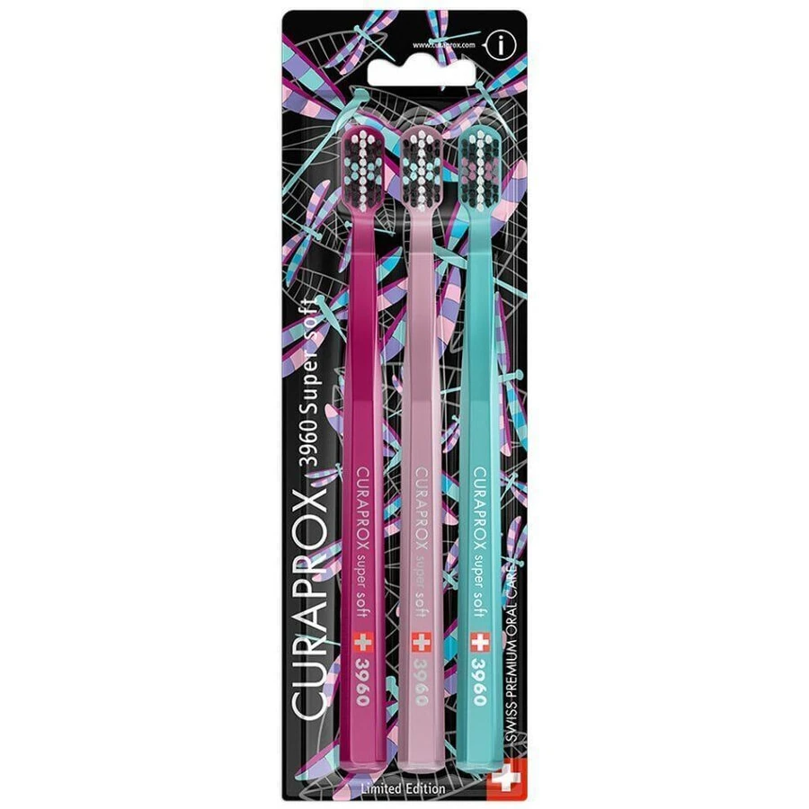 Curaprox Надзвичайно м'яка зубна щітка 3960 Super Soft Dragon Fly 3 шт.: ціни та характеристики