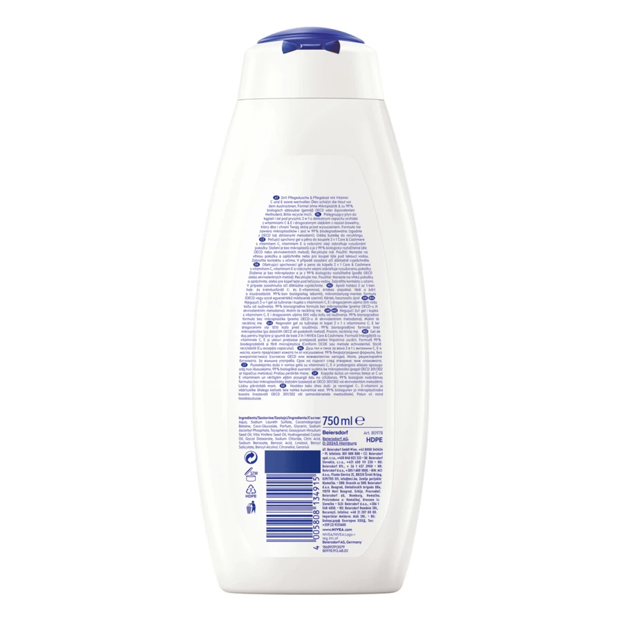 Nivea el душ и мытье тела 2в1 Care amp; Cashmere, 750 мл: цены и характеристики