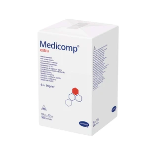 Компреси неіонні неткані Medicomp Extra, 6 шарів, 30 г/м2, 10 см х 10 см, 100 штук