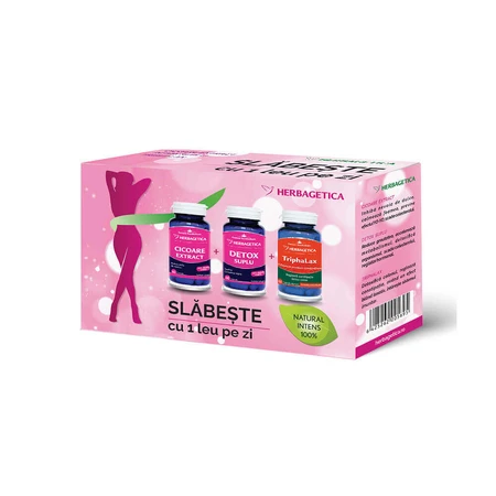 Упаковка Цикорій 60 капсул + Detox Suplu 60 капсул + Triphalax 60 капсул, Herbagetica: ціни та характеристики
