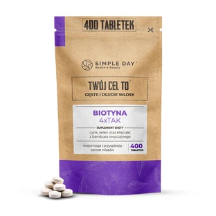 Simple Day Biotin 4 x Yes с натуральным кремнием, 400 таблеток