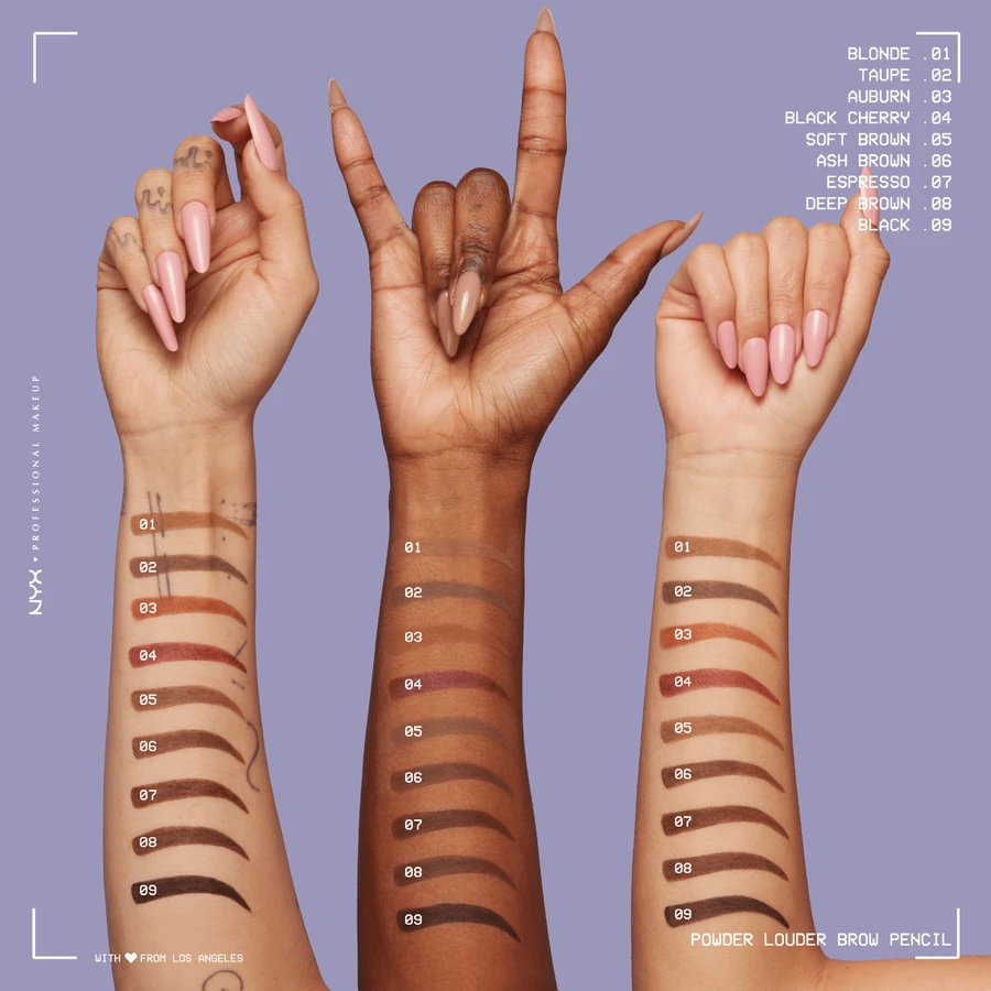 NYX Professional Makeup Louder Brow Pencil Пудровый карандаш для бровей, черная вишня: цены и характеристики