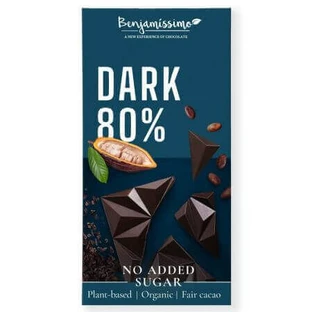 Чорний шоколад 80% органічний, 60 г, Benjamissimo