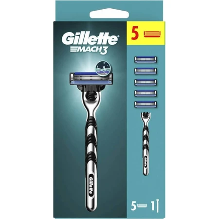 GILLETTE Mach3 SHAVER + 5NH 1×1 набір, бритва + 5 змінних головок: ціни та характеристики
