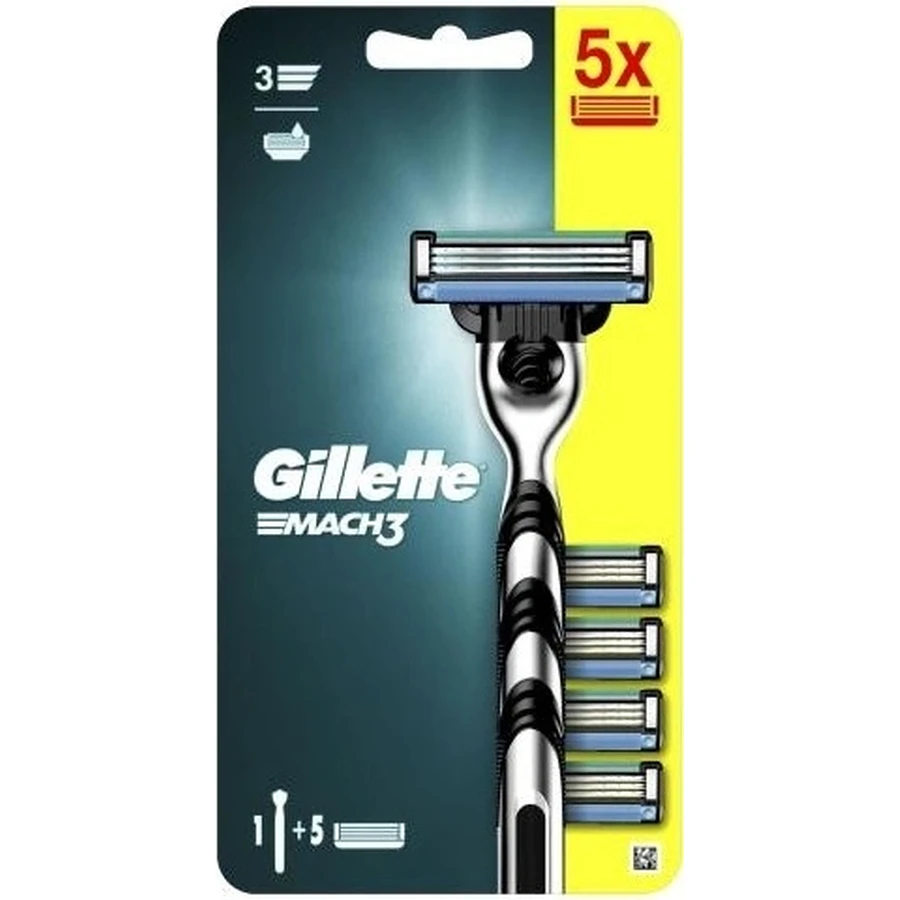 GILLETTE Mach3 SHAVER + 5NH 1×1 набір, бритва + 5 змінних головок: ціни та характеристики