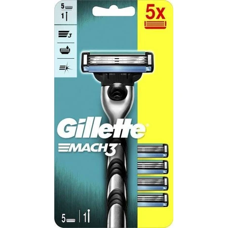GILLETTE Mach3 SHAVER + 5NH 1×1 набір, бритва + 5 змінних головок: ціни та характеристики