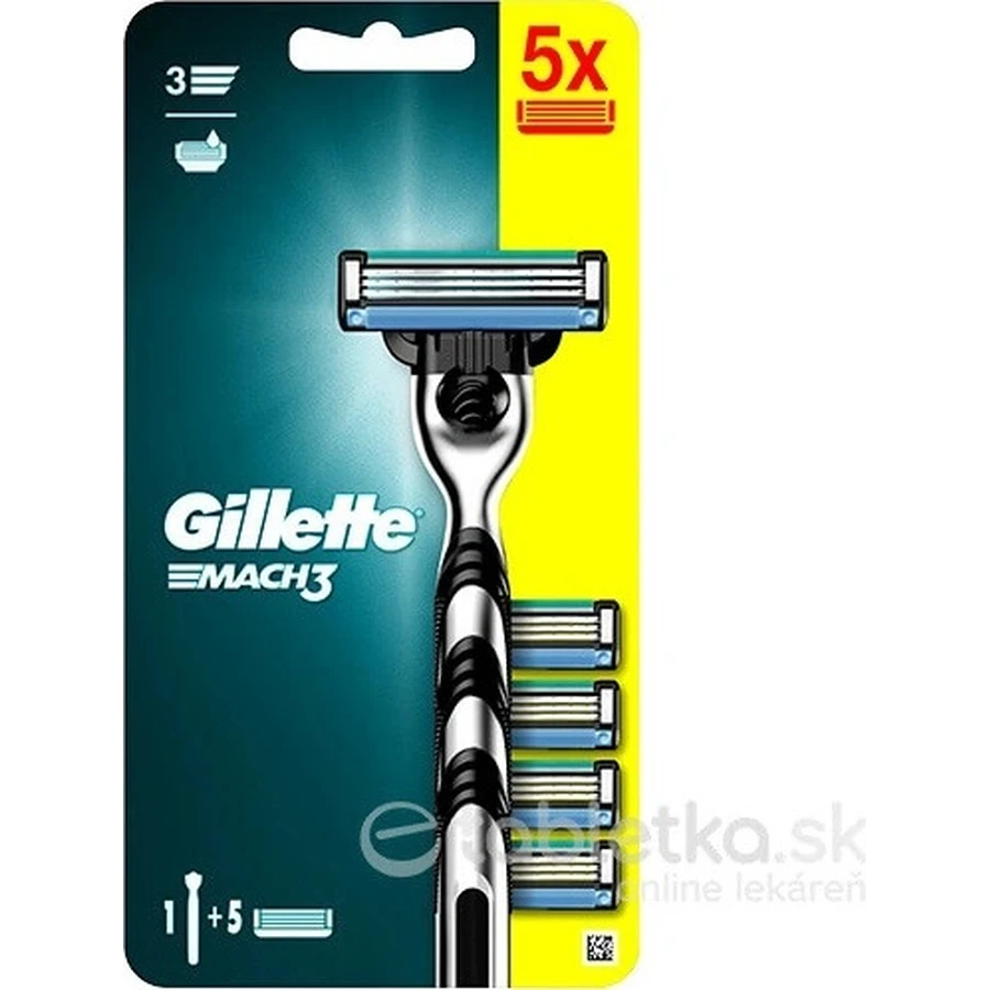 GILLETTE Mach3 SHAVER + 5NH 1×1 набір, бритва + 5 змінних головок: ціни та характеристики