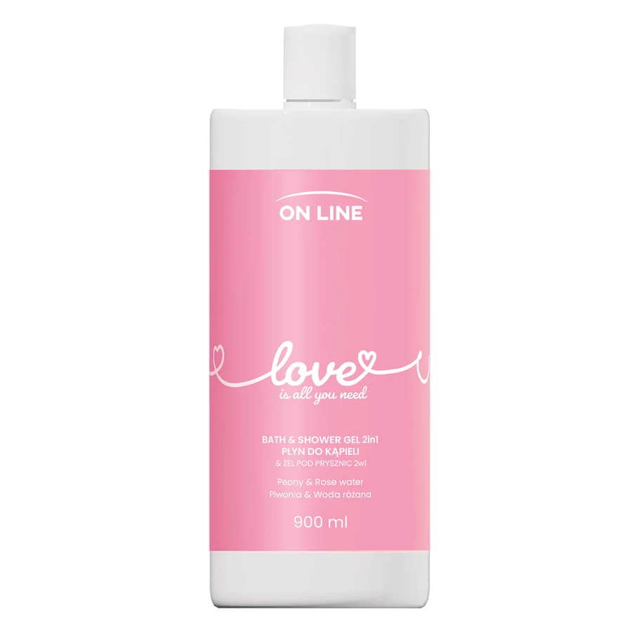 On Line Love, лосьон для ванны и душа 2в1, пион и розовая вода, 900 мл: цены и характеристики