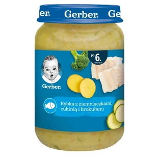 Пюре Gerber Рыба с картофелем, кабачками и брокколи, после 6 месяцев, 190 г
