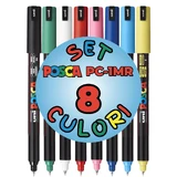 Набор из 8 тонких маркеров, PC-1MR, Posca