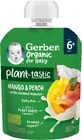Gerber Сумка манго и персик с кокосовым молоком BIO 80 г