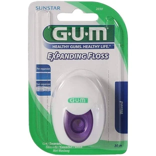 Зубна нитка - Зубна нитка, що розширюється, вощена, 30 м, Sunstar Gum