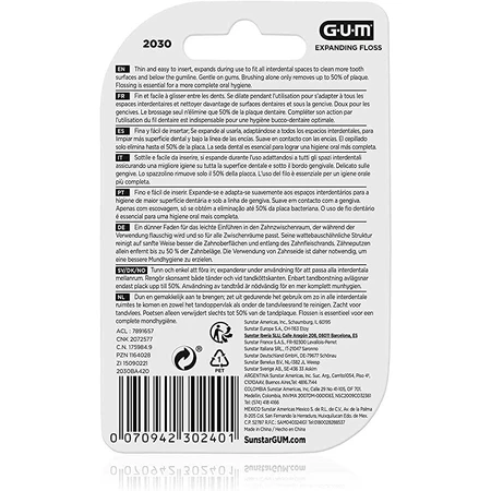 Зубна нитка - Зубна нитка, що розширюється, вощена, 30 м, Sunstar Gum: ціни та характеристики