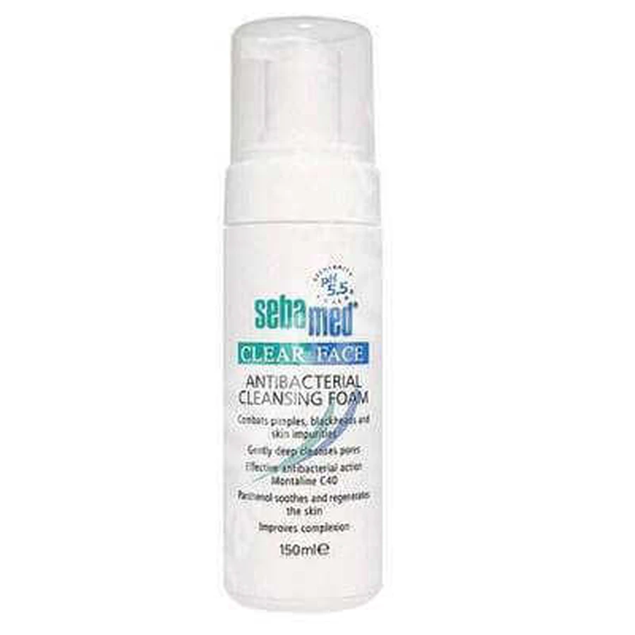 Антибактеріальна дерматологічна пінка для вмивання Clear Face, 150 мл, sebamed: ціни та характеристики