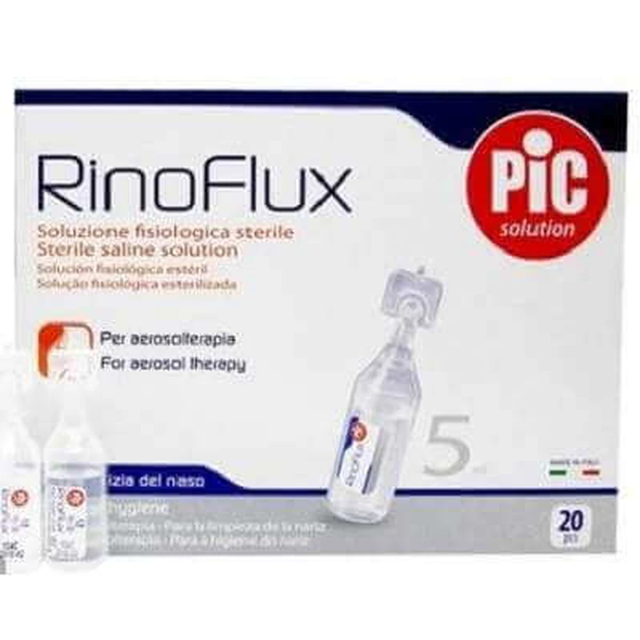 Стерильный физиологический раствор, 20 x5 мл, RinoFlux: цены и характеристики