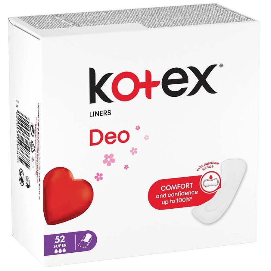 Ежедневные прокладки Kotex Super Deo Kotex, 52 штуки, Kimberly-Clark: цены и характеристики