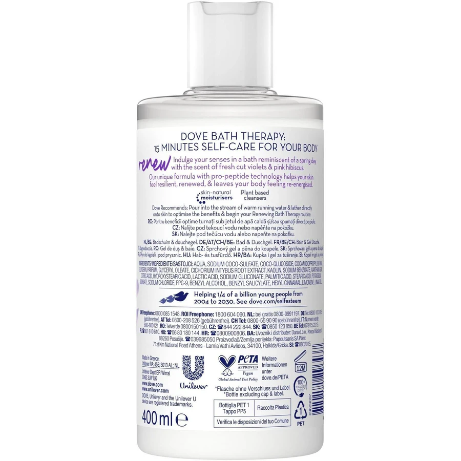 Dove Bath Therapy Renew піна для ванни та гель для душу 400: ціни та характеристики
