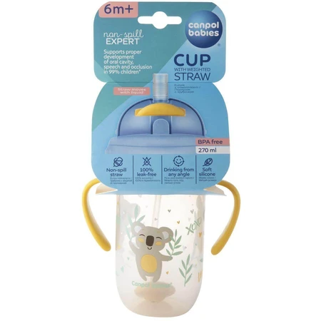 Canpol babies Непроливающаяся чашка с соломинкой с весом 6м+ Экзотические животные итальянская 270 мл: цены и характеристики