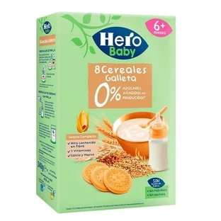 Дитяча каша 8 злаків та печиво Hero Baby 8 Cereales Galleta, з 6 місяців, 340 г
