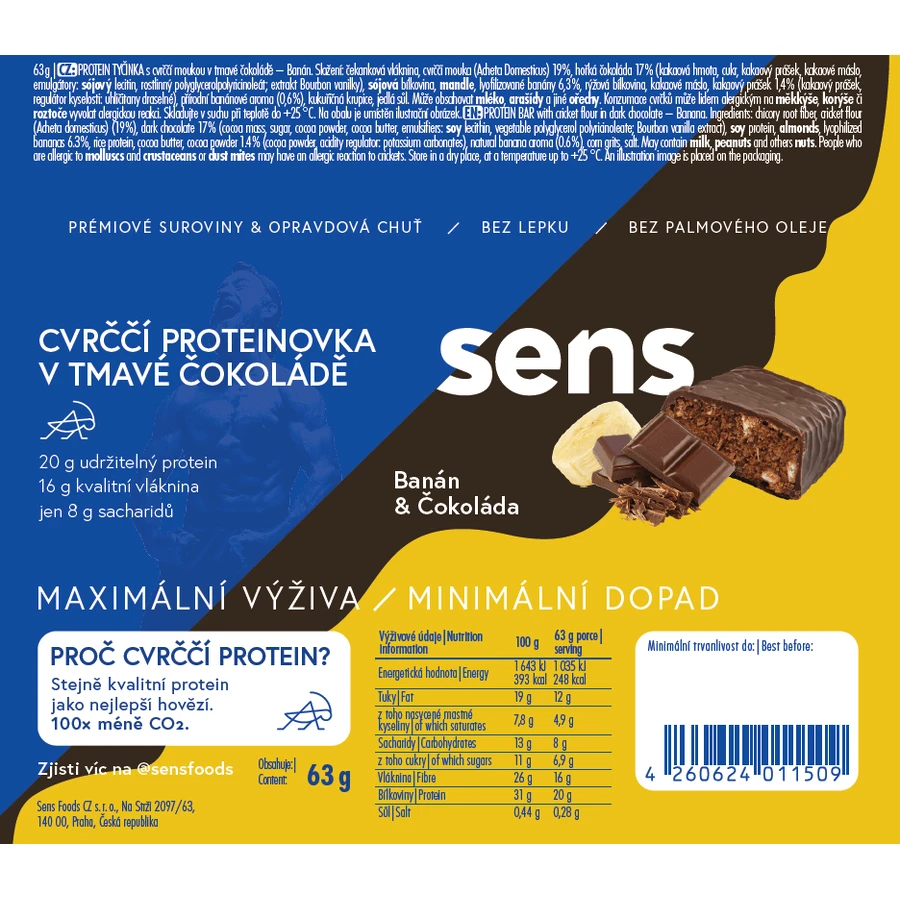 Sens Fried Protein Dark Surroundings - Банан 60 г: цены и характеристики