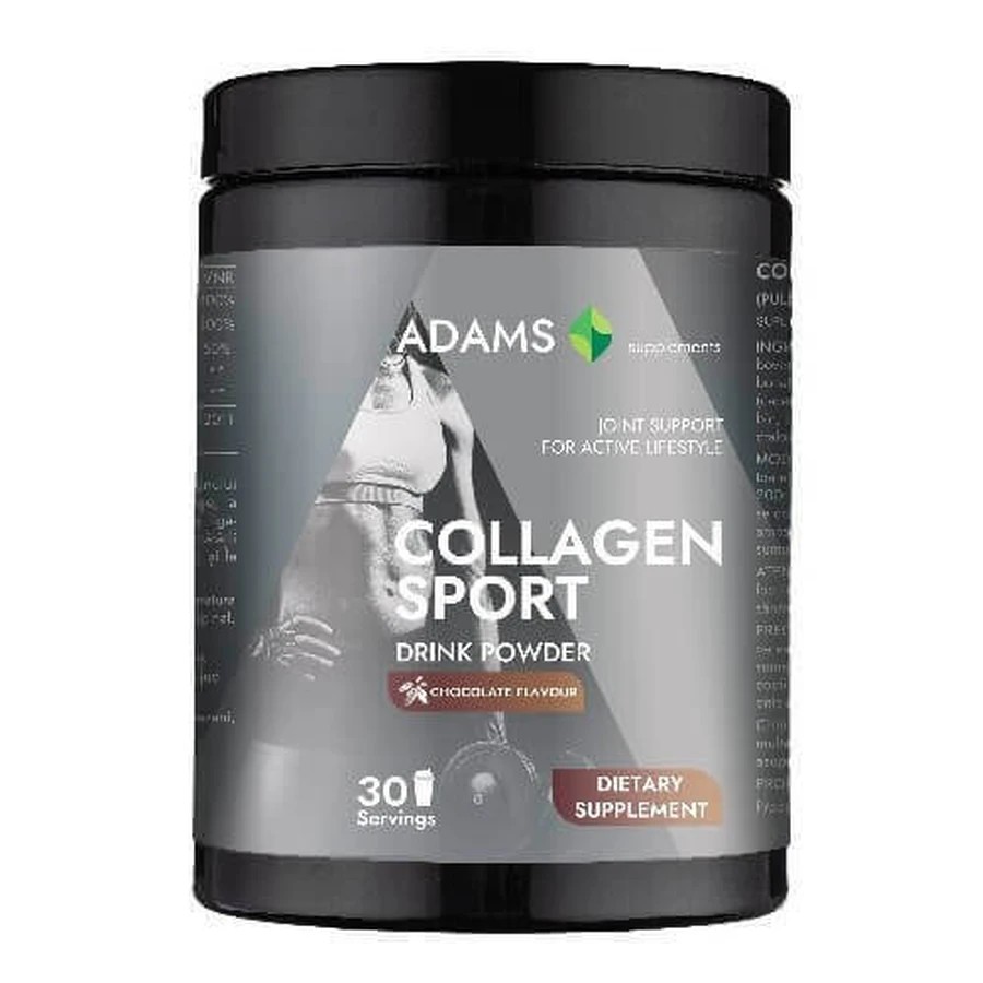 Мгновенный порошок со вкусом шоколада Collagen Sport Active Line, 600 г, Adams: цены и характеристики