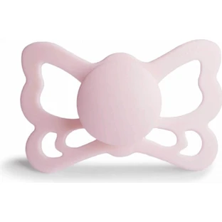 FRIGG Butterfly Анатомическая силиконовая пустышка бело-сиреневая, +6м 1×1 шт, силиконовая пустышка