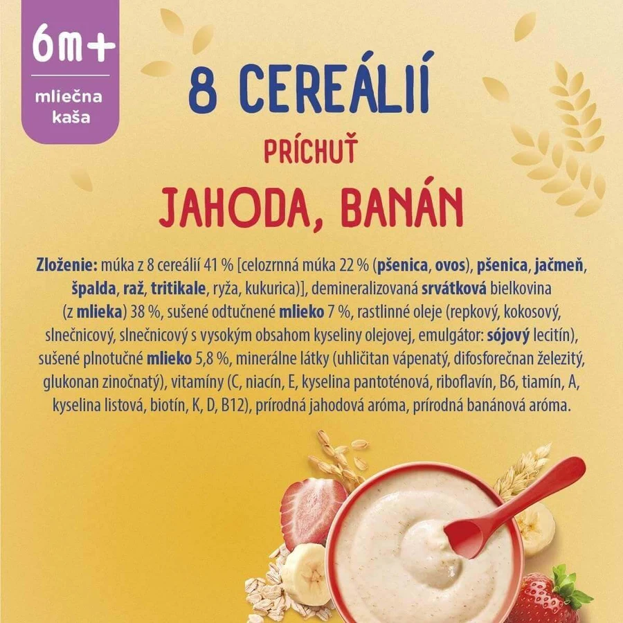 Sunar mliena kaa с 8 злаками клубника, банан XXL 340 г: цены и характеристики