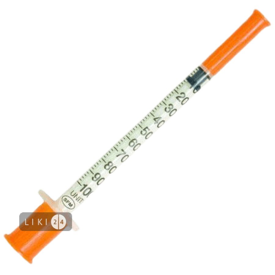 Шприц інсуліновий U-100 Medicare 3-компонентний з голкою 29G 0.33 х 13 мм 1 мл: ціни та характеристики