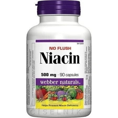 WEBBER NATURALS Ниацин B3 500 мг неаллергенный! 1×90 капсул, пищевая добавка: цены и характеристики
