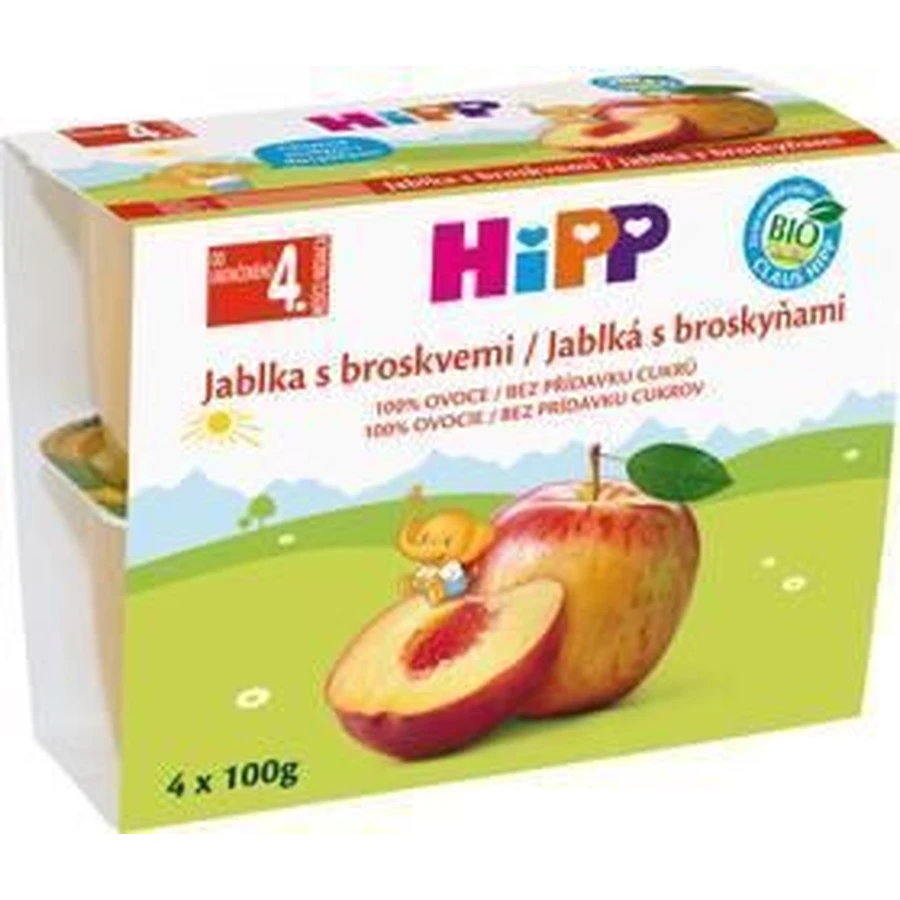 HiPP BIO Яблоки с персиками 4 х 100 г: цены и характеристики