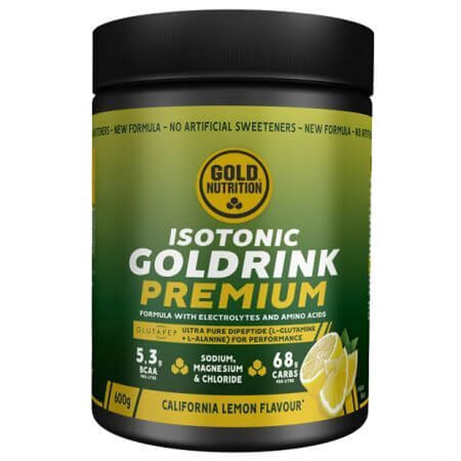 Изотонический напиток со вкусом лимона Isotonic Gold Drink Premium, 600 г, Gold Nutrition: цены и характеристики